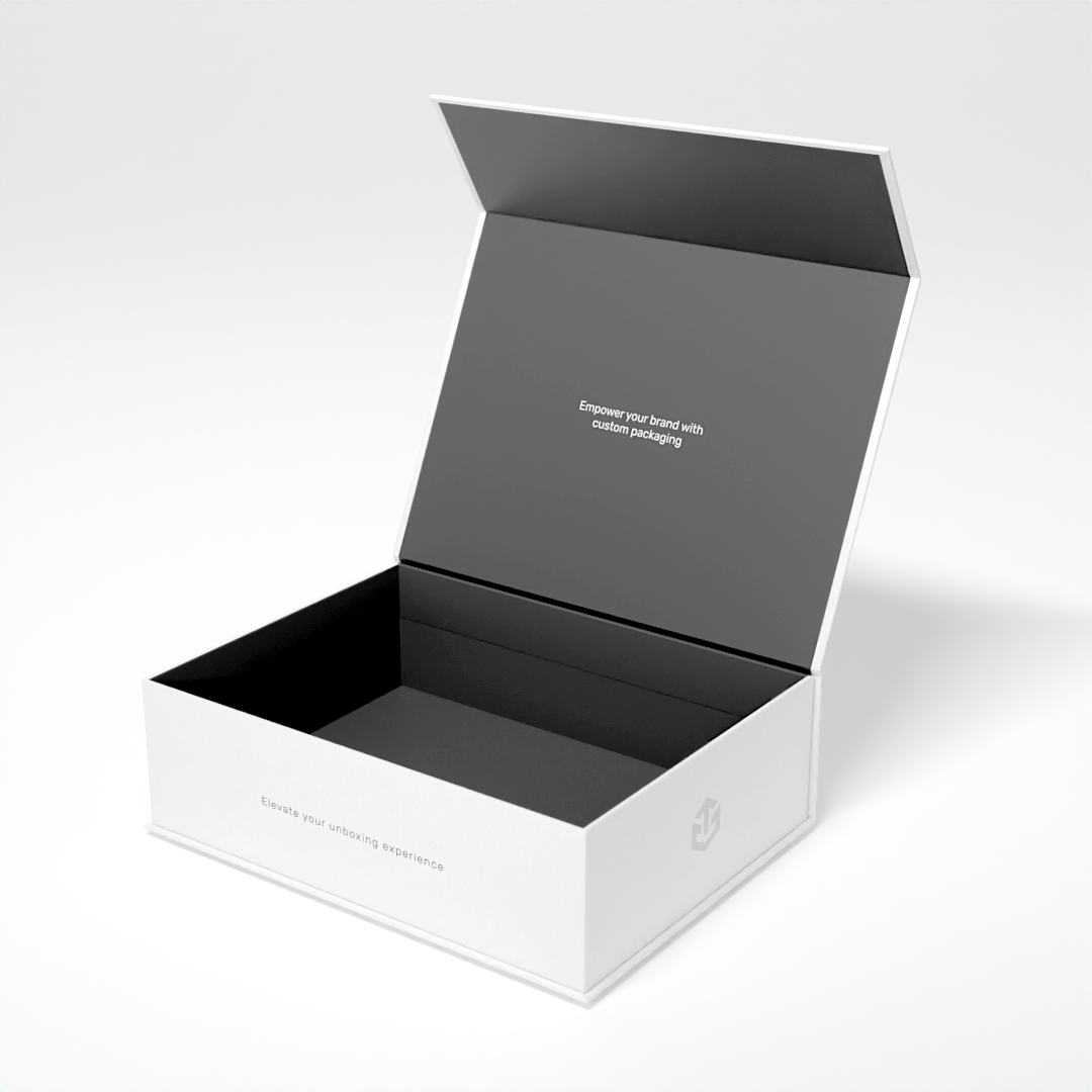 Luxury magnetic rigid box with custom logo and matte finish
