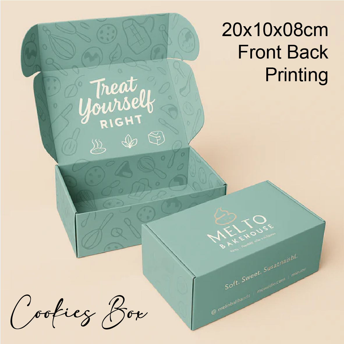 Custom cookies box with logo for bakery packaging